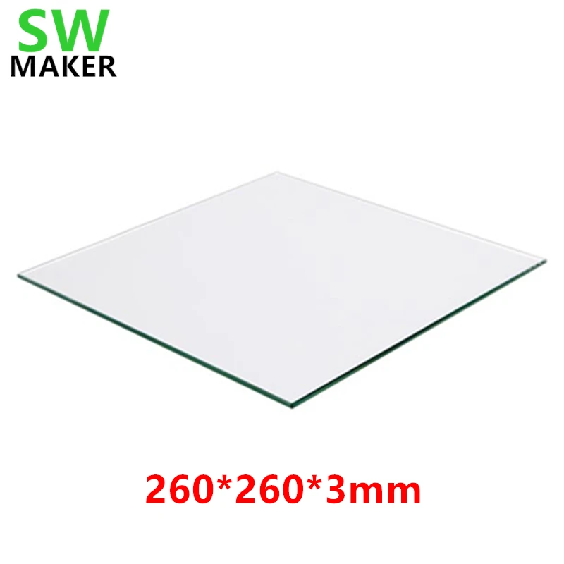 3mm Thick Square Clear Borosilicate Glass Build Plate Heat Bed for 3D Printers