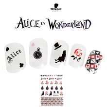Tessie shop Алиса в стране чудес переводные наклейки на ногти переводные наклейки для ногтей NailArt тату маникюр