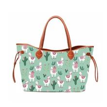 Предпродажа Llama бесконечная сумка оптом заготовки кактус лама сумка бесконечная струна холст Альпака веревка дорожная сумка DOM106llama