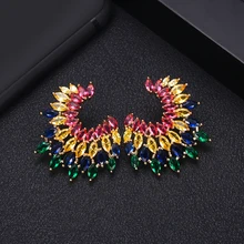 Jankely модный кубический цирконий цветок серьги гвоздики для женщин ювелирные изделия Свадебные серьги с фианитом Umode d'oreille