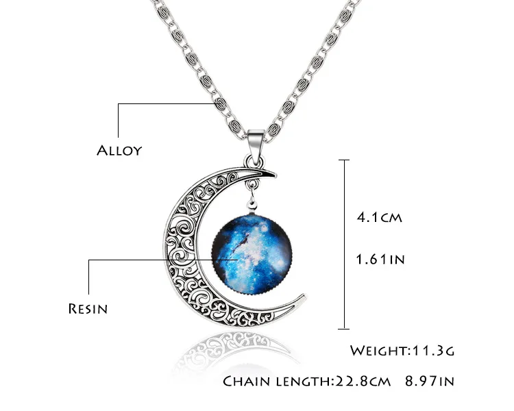 Длинное женское ожерелье с подвеской в виде планеты и Луны 11 видов|long necklace|long necklace