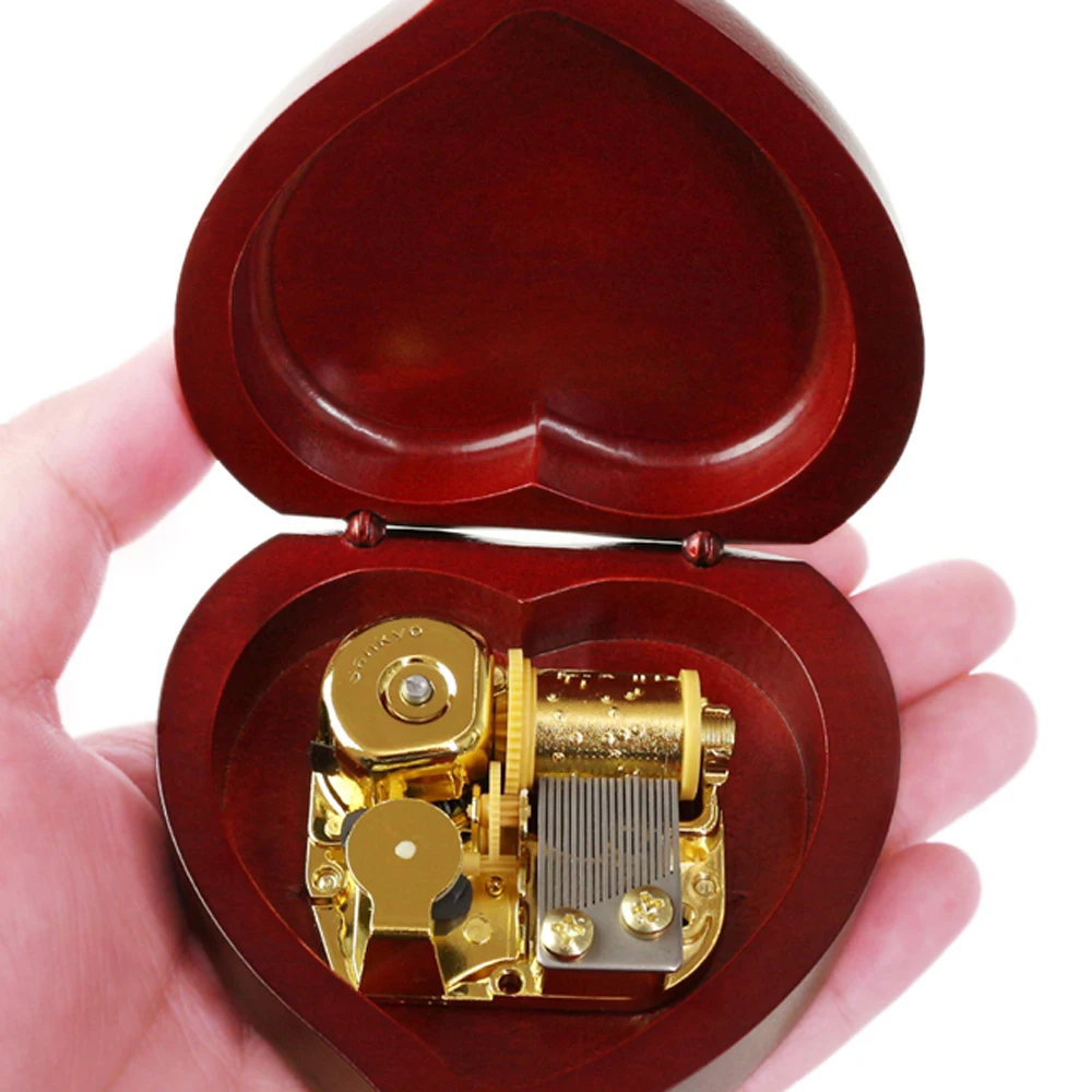 Sinzyo Handmade Wooden The moon represents my heart Music Box Birthday Gift For Christmas Valentine's day gift Heart Souvenir