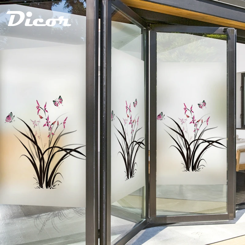 

Static Cling Stained Glass Window Film Frosted & Opaque Privacy Home Decor Digital print Removable BLT131 Love of Butterfly
