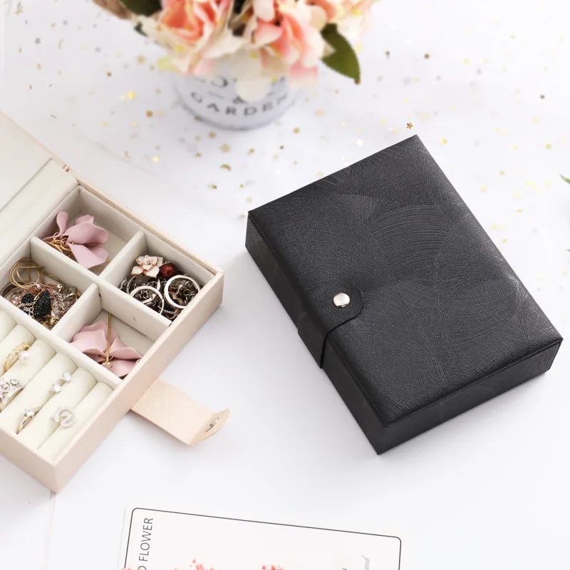 Casegrace 2019 PU Leather Jewelry Box Magnetic Buckle Double Storage Box Large Capacity Multi-function Storage Gift Jewelry Box