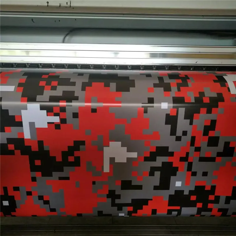 

wholesale retail Camouflage red grey black Digital Camo Vinyl Film For SUV TRUCK Jeep 5/10/15/20/25/30M/Roll