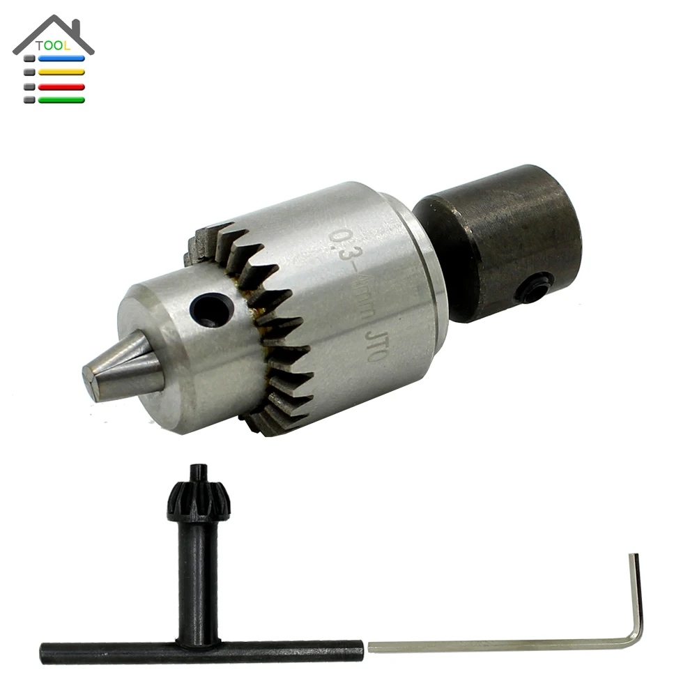 

AUTOTOOLHOME 0.3-4mm Keyless Drill Chucks Set For Electric Motor Micro Drill Bit Set Grinder Fit 5mm Shaft Hobby Model Tools