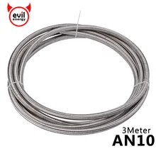 evil energy AN10 3Meter Stainless steel Oil PTFE Hose Gasoline Brake Line Hose Oil Cooler Racing Hose Fuel Oil Line vr racing an10 oil cooler kit 28 rows oil cooler oil filter adapter nylon stainless steel braided hose with pqy sticker box