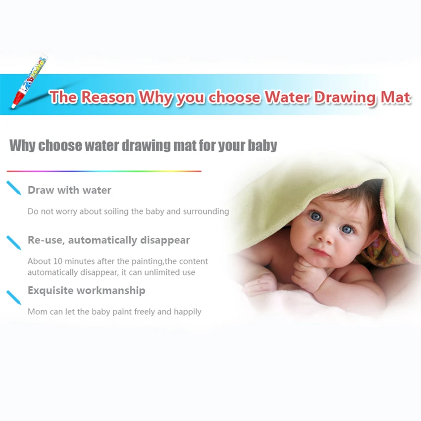 100*70CM Magic Water Drawing Mat Doodle Water 5pcs Magic Pen Drawing Board Painting and Writing Game Educational Toy for Kids 100*70CM Magic Water Drawing Mat Doodle Water 5pcs Magic Pen Drawing Board Painting and Writing Game Educational Toy for Kids