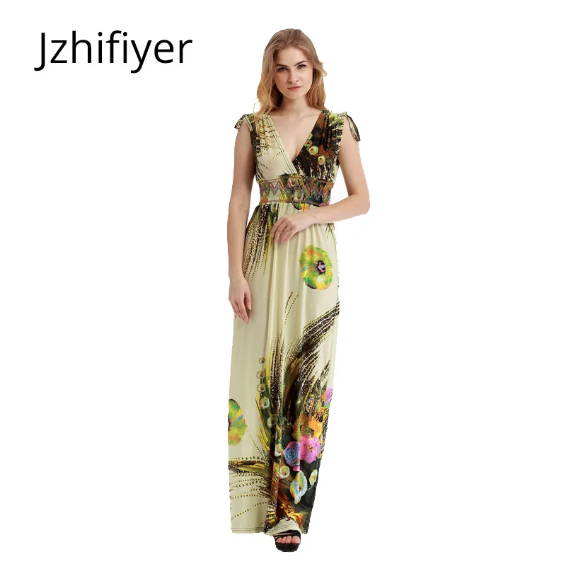 

plus maxi beige dresses mujer large size vestidos summer beach boho femme fashion sarong slim elastic tank dress V neck