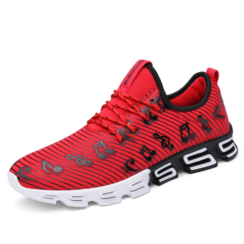 

Joomra New Listing Men's Runing Shoes Stripe Music Note Outdoor Sport Shoes New Design S sole Trainer Workout Sneakers for men