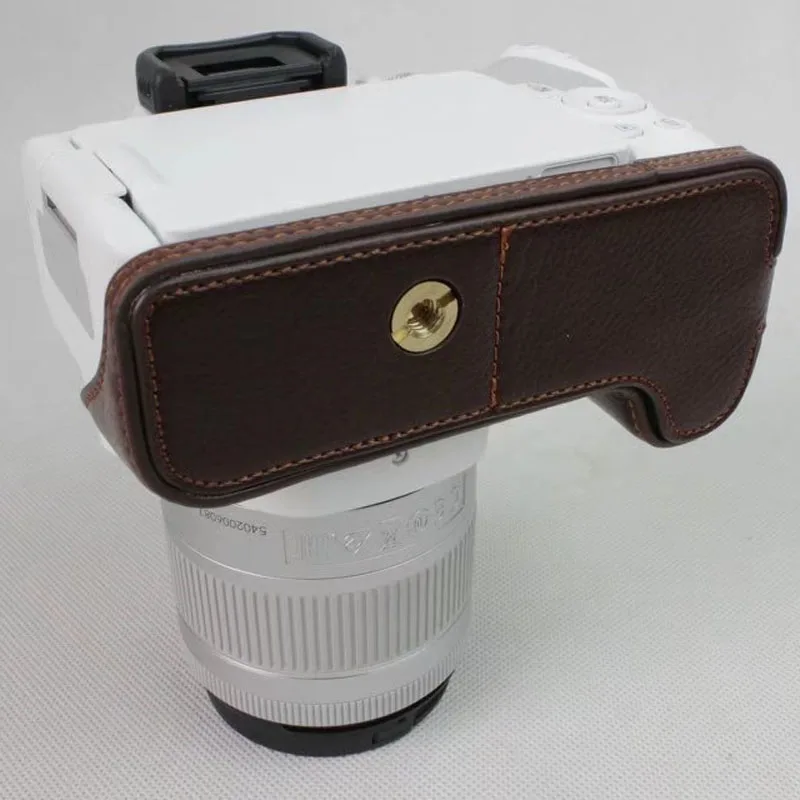 Из натуральной кожи Камера дно чехол половина тела комплект сумка для Canon EOS 200D Камера с Батарея открытие