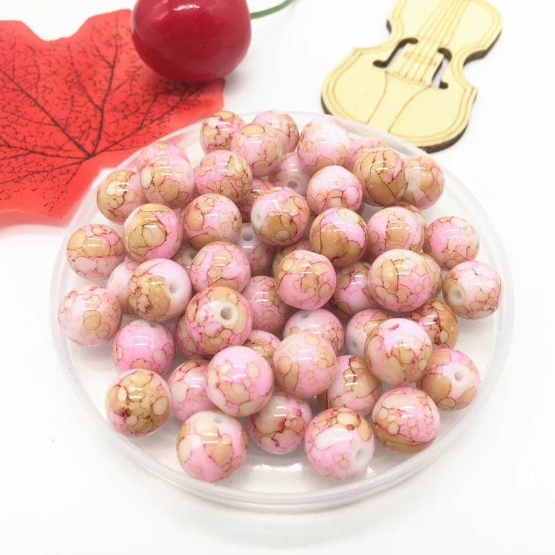 

6mm/8mm/10mm Double Glass Beads Round Loose Beads DIY Bracelet Earrings Charms Necklace Beads For Jewelry Making DIY#BA04