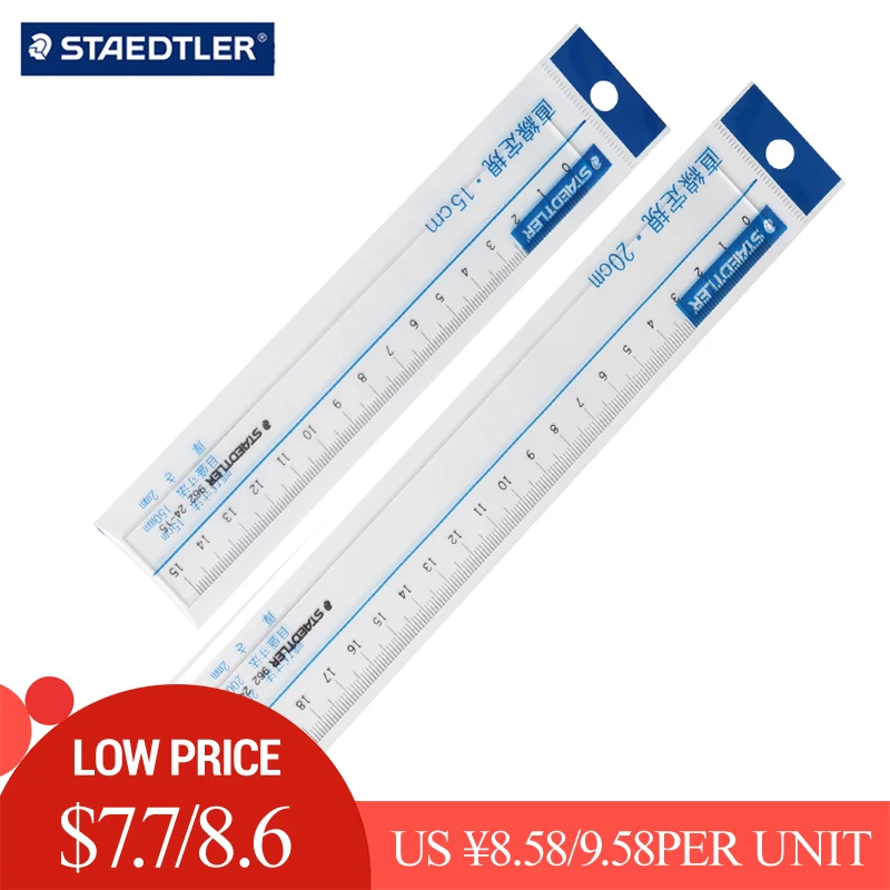 

STAEDTLER 962 24-15|20cm Transparent Resin Groove Ruler Student Ruler Design Drawing Ruler