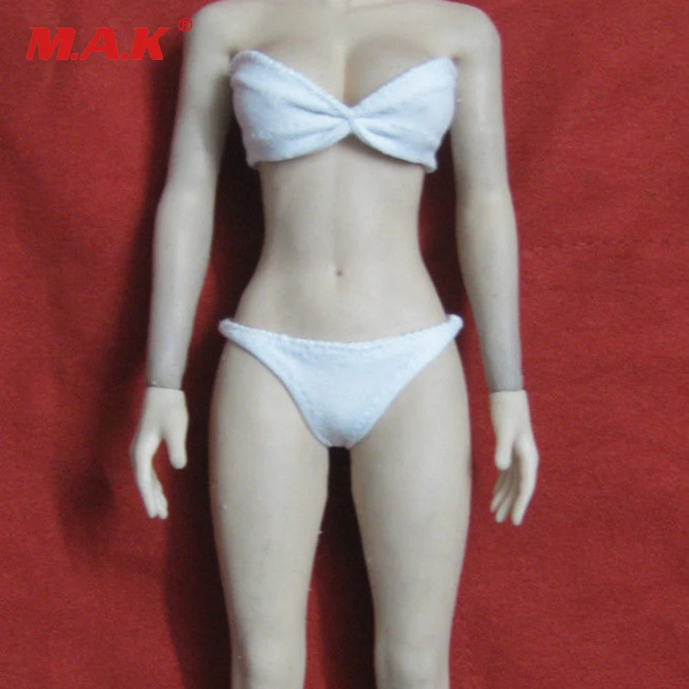 

1:6 Scale Toy Clothes White Bikini Sets Figure Accessories F 12'' Female PH Doll Jiaoudol Body