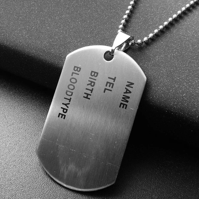 Stainless Steel Military Dog Tags  Stainless Steel Dog Tag Necklace -  Men's - Aliexpress