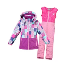 Детские лыжные костюмы для мальчиков и девочек, водонепроницаемые ветрозащитные куртки с капюшоном и штаны, лидер продаж, детская Лыжная одежда для катания на сноуборде