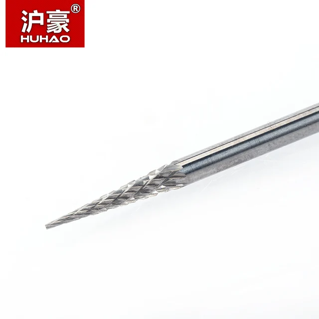 HUHAO 3mm Shank Tungsten Steel Cutter Metal Grinding Carving Rotary File Router Bit Head Grinding Abrasive Burrs Milling Cutter