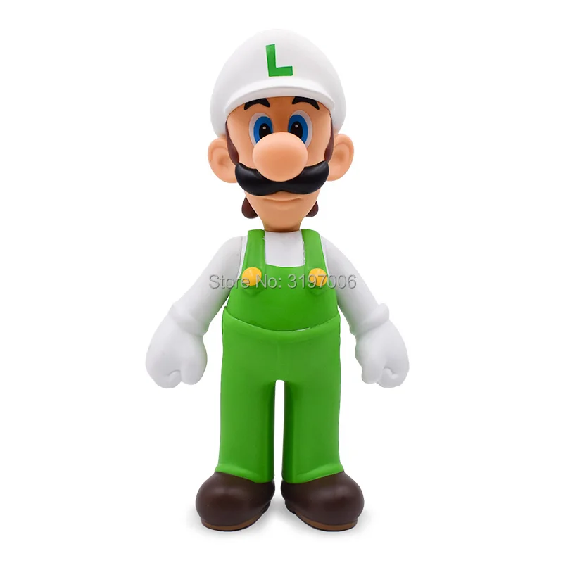 23CM 7Style Super Mario Bros Figure Yoshi Toad Pink Princess White Hat Mario Luigi Model Collection Action Figure Toy