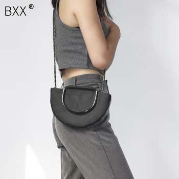 

[BXX] Paper Tote 2020 Women Kraft Paper Bag Handbag Vintage Style Solid Shoulder Bags Casual Tote Half Round Messenger Bag HE168