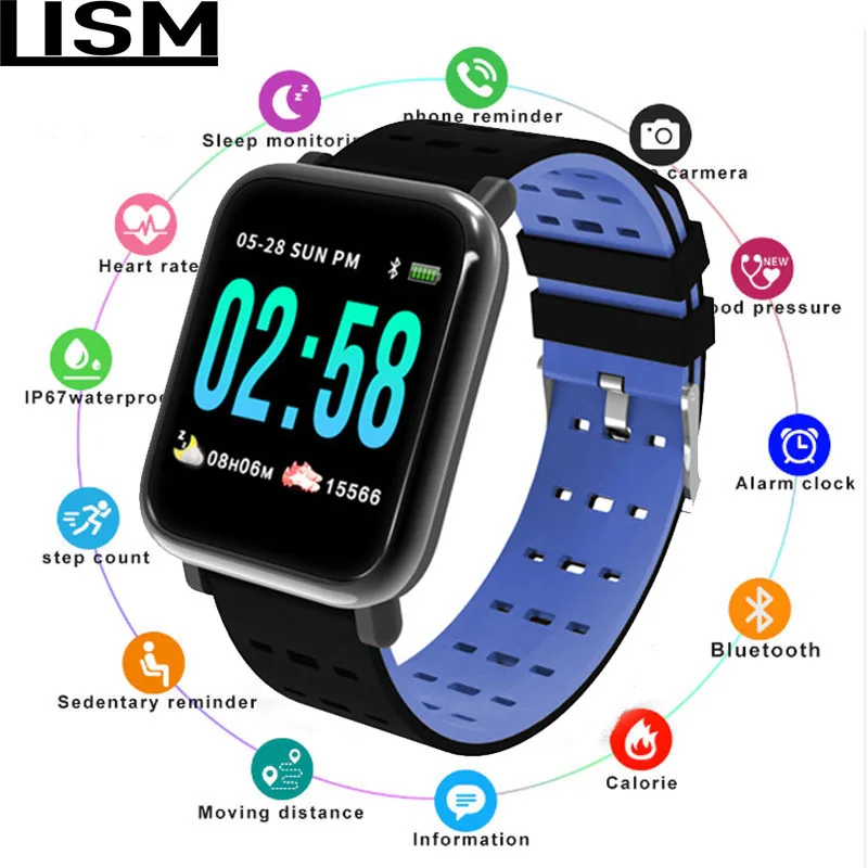 

2019 New Smart Watch Blood Pressure Heart Rate Monitor IP67 Waterproof Sport Fitness Trakcer Watch Men Women Smartwatch PK DZ09