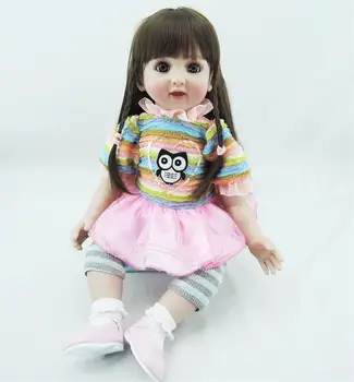 

Lovely princess girl reborn toddler doll handmade 60cm big silicone vinyl reborn baby doll toys for children gift