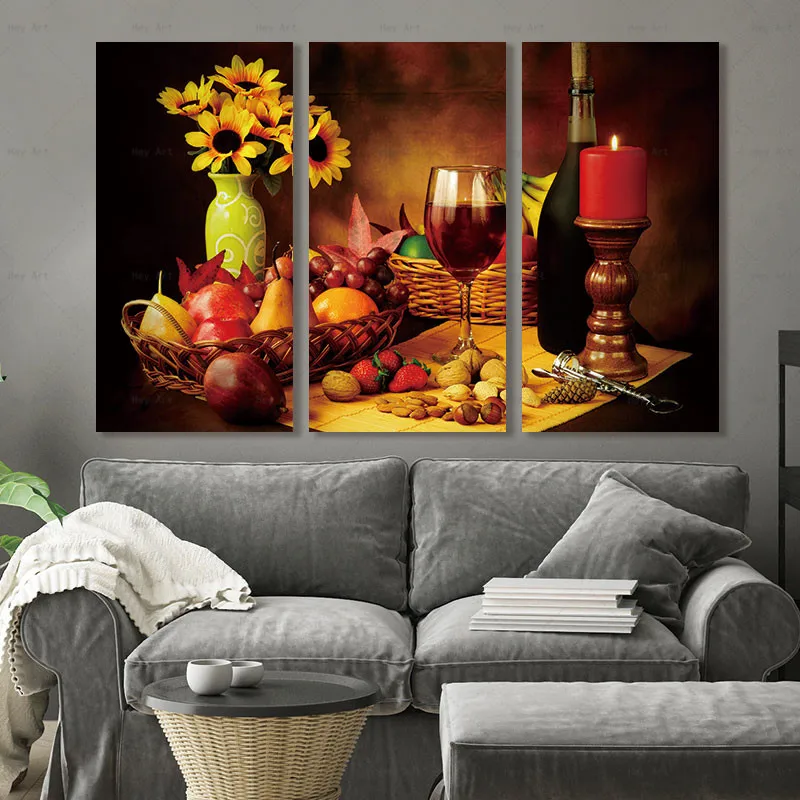 

Wall art Picture print Wine Grape Fruit Canvas Painting Unframed Prints Retro Abstract Poster
