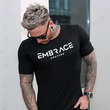 Летние тонкие спортивные футболки Письмо Круглый воротник стрейч футболки с коротким рукавом Бег одежда для фитнеса