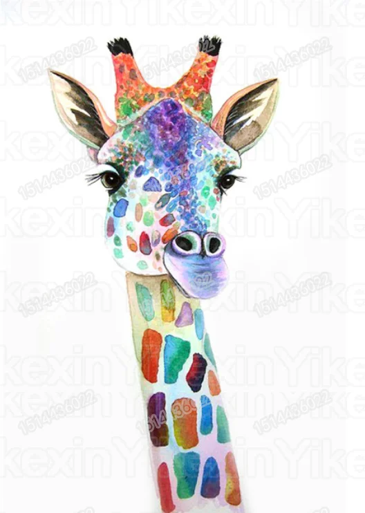 Полностью круглое сверло 5D DIY Алмазная картина "Животные Жираф" 3D вышивка крестиком домашний Декор подарок - Цвет: Оранжевый