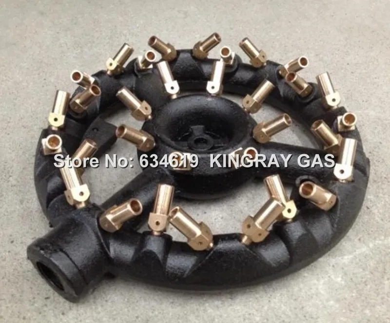 32 Jets Cast Iron Gas Nozzle Burner Propane / Natural Gas Injection Burner Commercial Food Cooking Burner