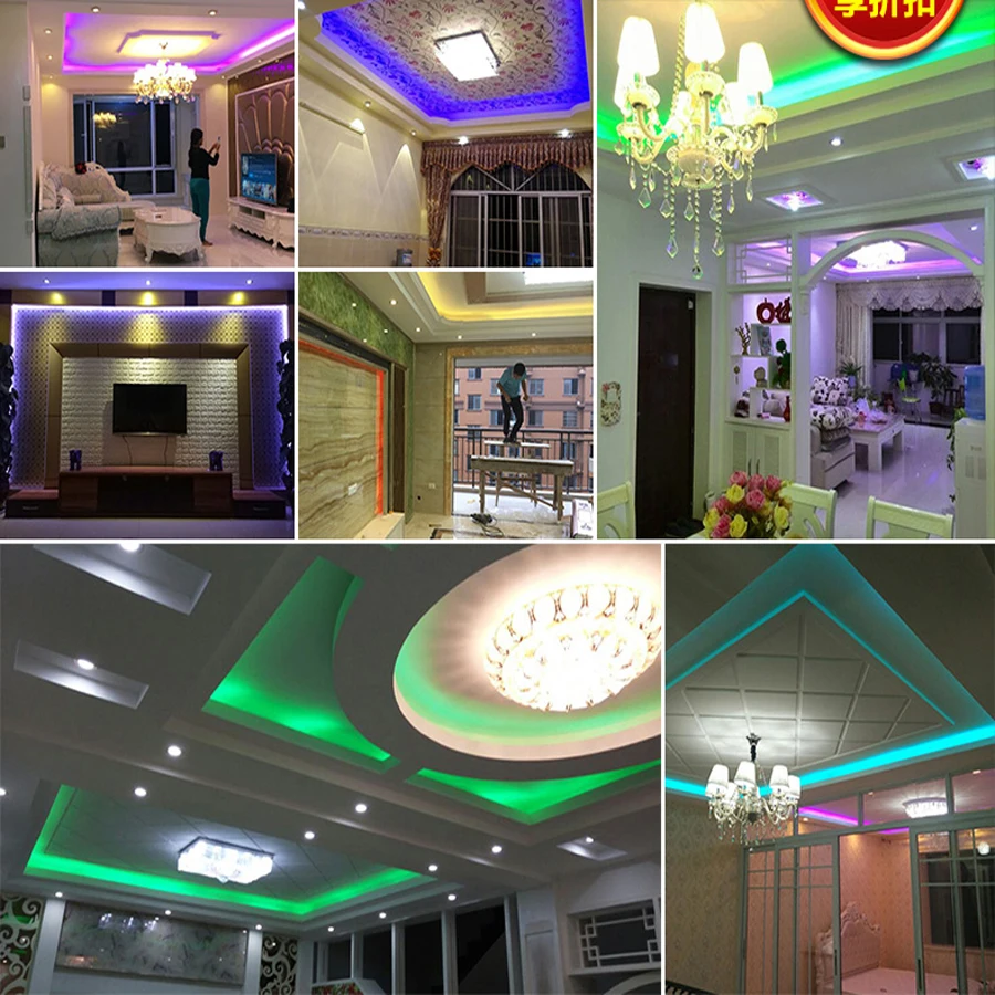 Светодиодная лента 2835 SMD RGB 3528 гибкая 5 м 10 водонепроницаемая + пульт