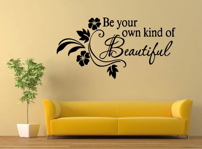 Beautiful Wall Stickers English Words Quotes Home Decor Hand Drawing