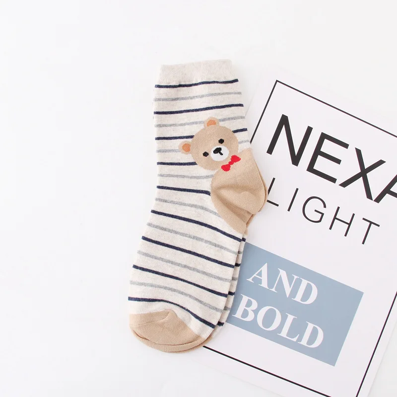 Autumn Winter Women's Socks Cotton Cartoon Animal Series Cute Harajuku Panda Cat Socks For Female Meias Funny Christmas Socks