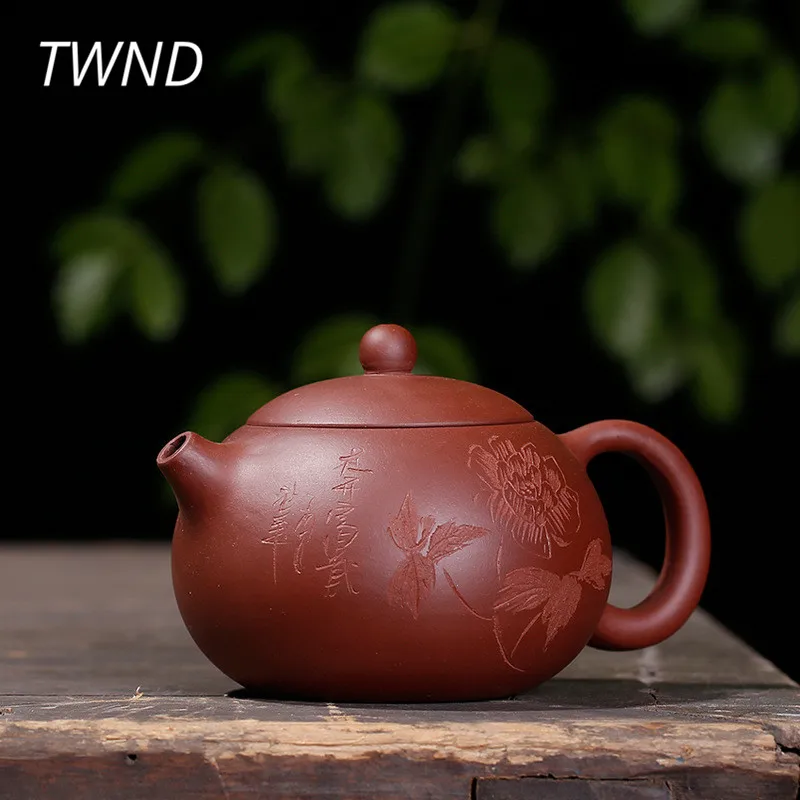 

300ML purple clay peony beauty yixing teapot chinese kung fu pot zisha kettle with gift box suit Puer Tie Guanyin Oolong 15.5