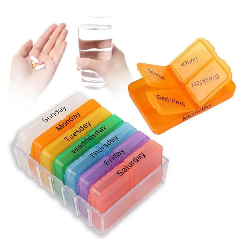 Weekly Pill Box Travel Pill Case Splitter Tablet Health Care Portable