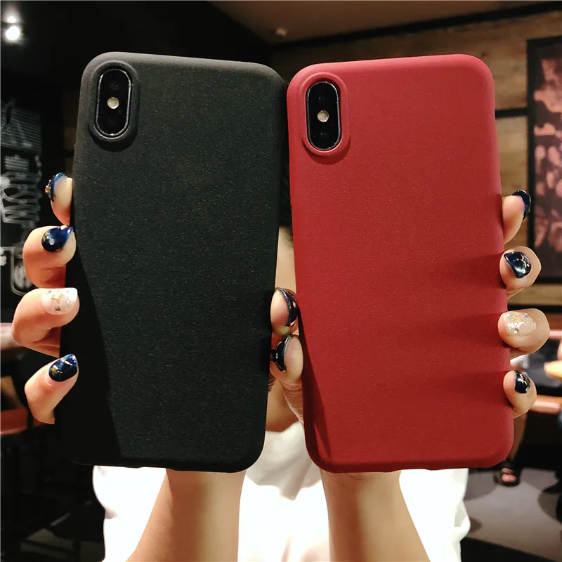 Матовый чехол из ТПУ с текстурой песка для iphone XS MAX XR чехлы 8 Plus SE 5 5S 6 S 7 Защитные