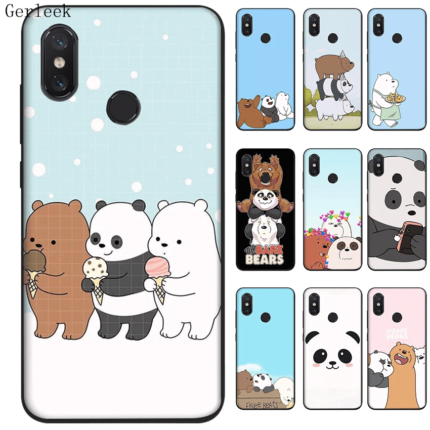 

Black TPU Silicone Case Cover for Xiaomi Redmi 4A 4X 5 5A Plus 6A 6 Pro S2 we bare bears Cases