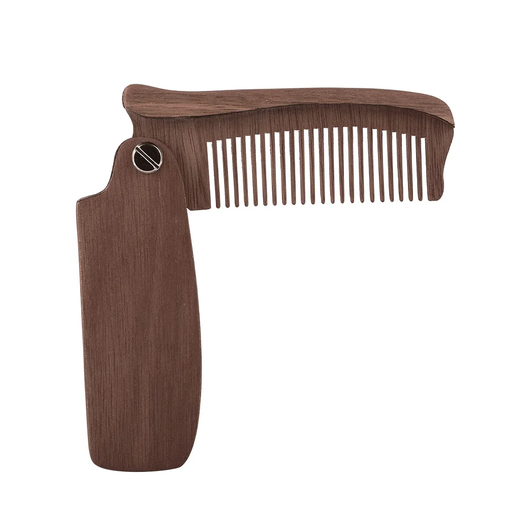 Folding Moustache & Beard Comb Multifunctional Wood Anti static