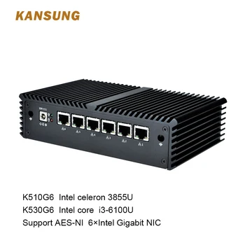 Günstige 6 LAN Firewall Fanless Mini PC Celeron Core I3 3855U DDR4 Ram AES-NI Linux Firewall Win8 Router Netzwerk Server