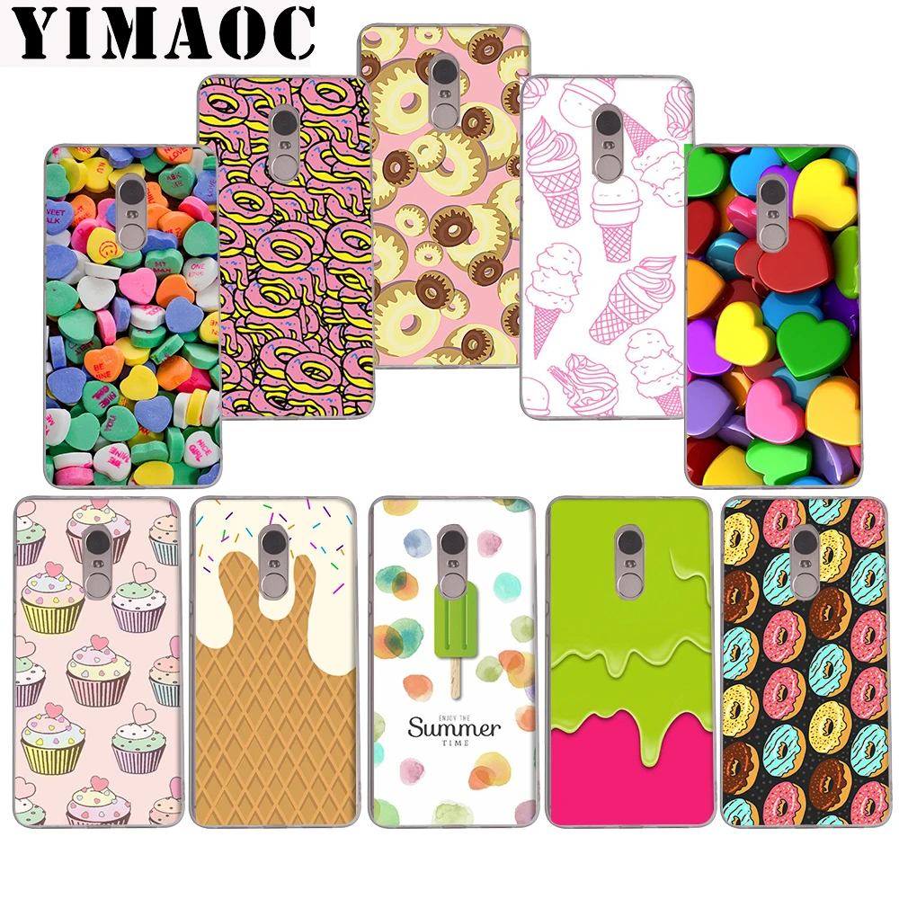

YIMAOC 92z candy Donuts Macarons Soft Case for Xiaomi Mi a1 a2 f1 6 8 lite se mix 2s Redmi 5 6 6a S2 Plus 5A Note 5 6 Pro 4 X