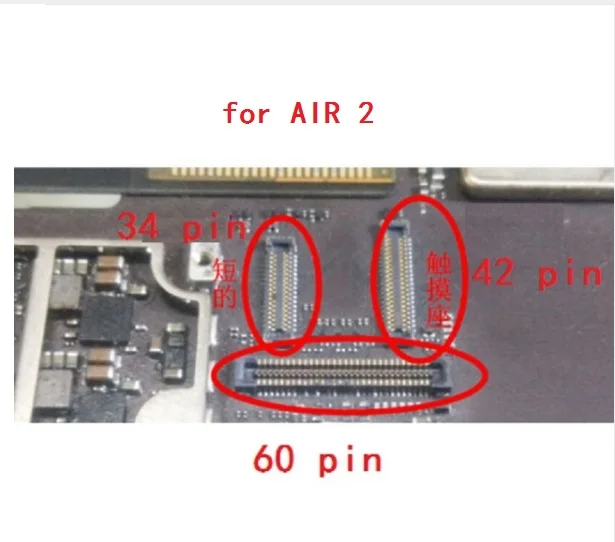 IPad Air 2 A1566 A1567 FPC Touch connector connettore Maschio 38 pin o 46 pin 
