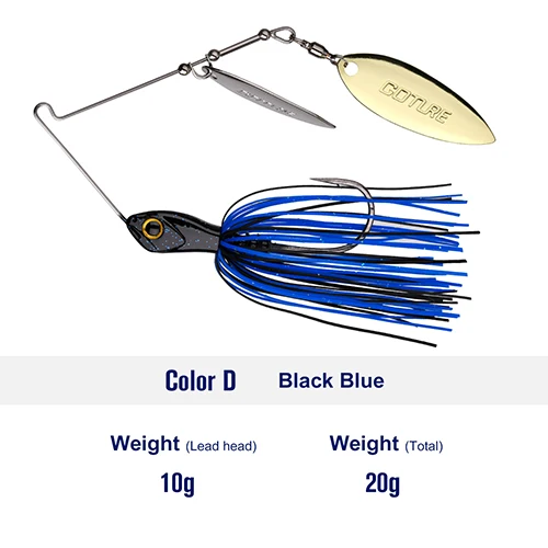 Goture ELFIN приманка для рыбалки 20 г металлическая джиг приманка Spinner ложка приманки двойные лопасти ивы быстро тонущие Спиннер приманка - Цвет: 10g Black Blue