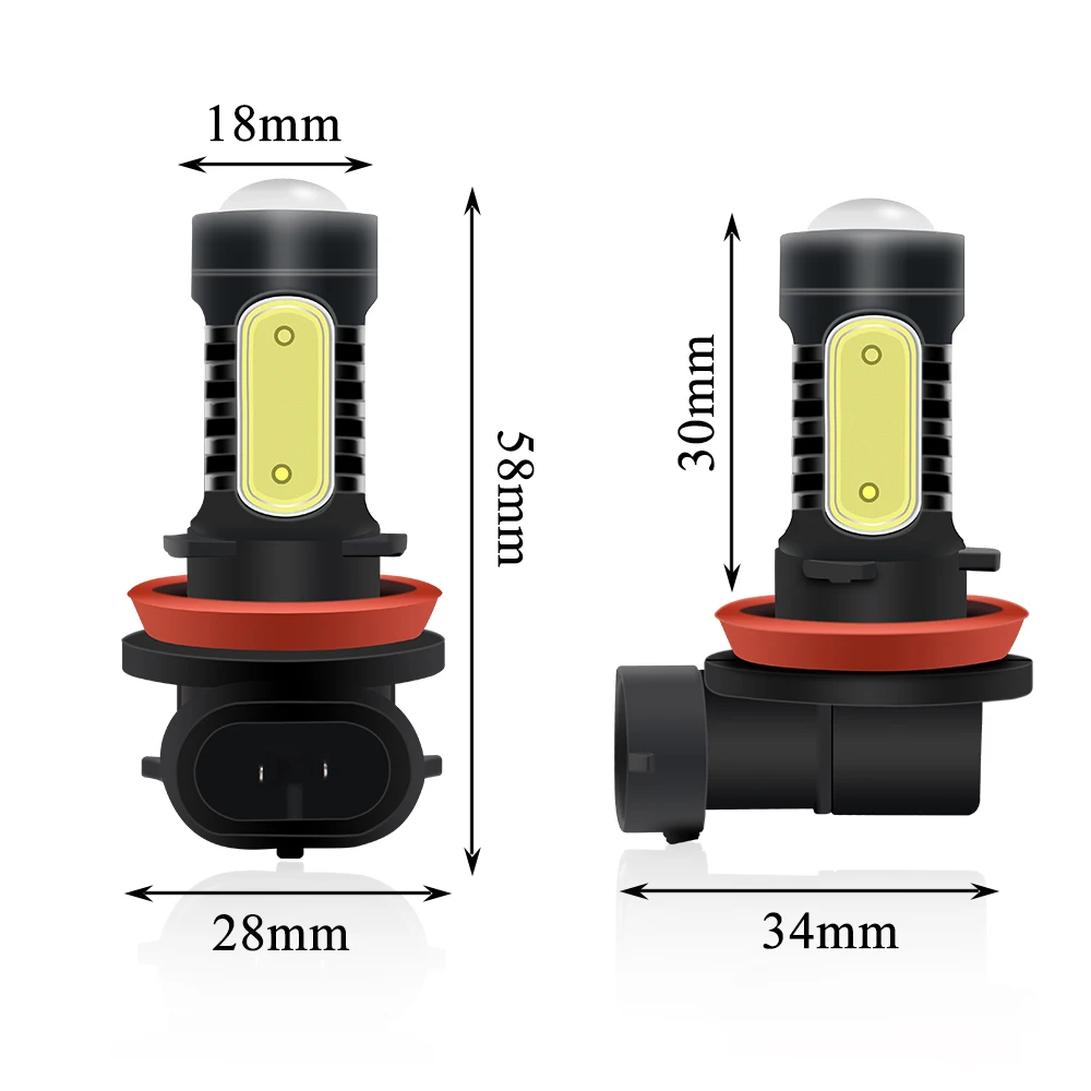 7.5W H11 h8 LED Socket Bright super White Car Fog Light Lamp Auto Car fog Parking Light Bulb with 5 LED high power