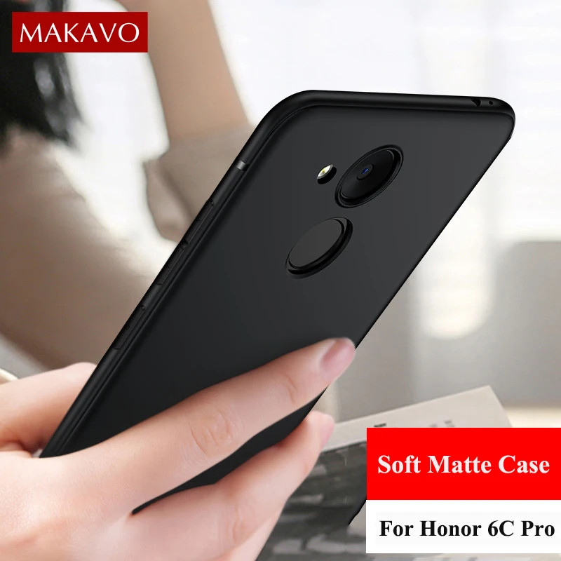 

MAKAVO For Huawei Honor 6C Pro Case 360 Protection Soft Silicone Matte Phone Cases For Honor V9 Play Cover
