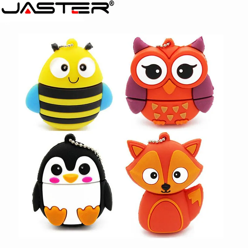 

JASTER Cute penguin owl fox pen drive cartoon usb flash drive pendrive 4GB/8GB/16GB/32GB/64GB U disk animal memory stick gift