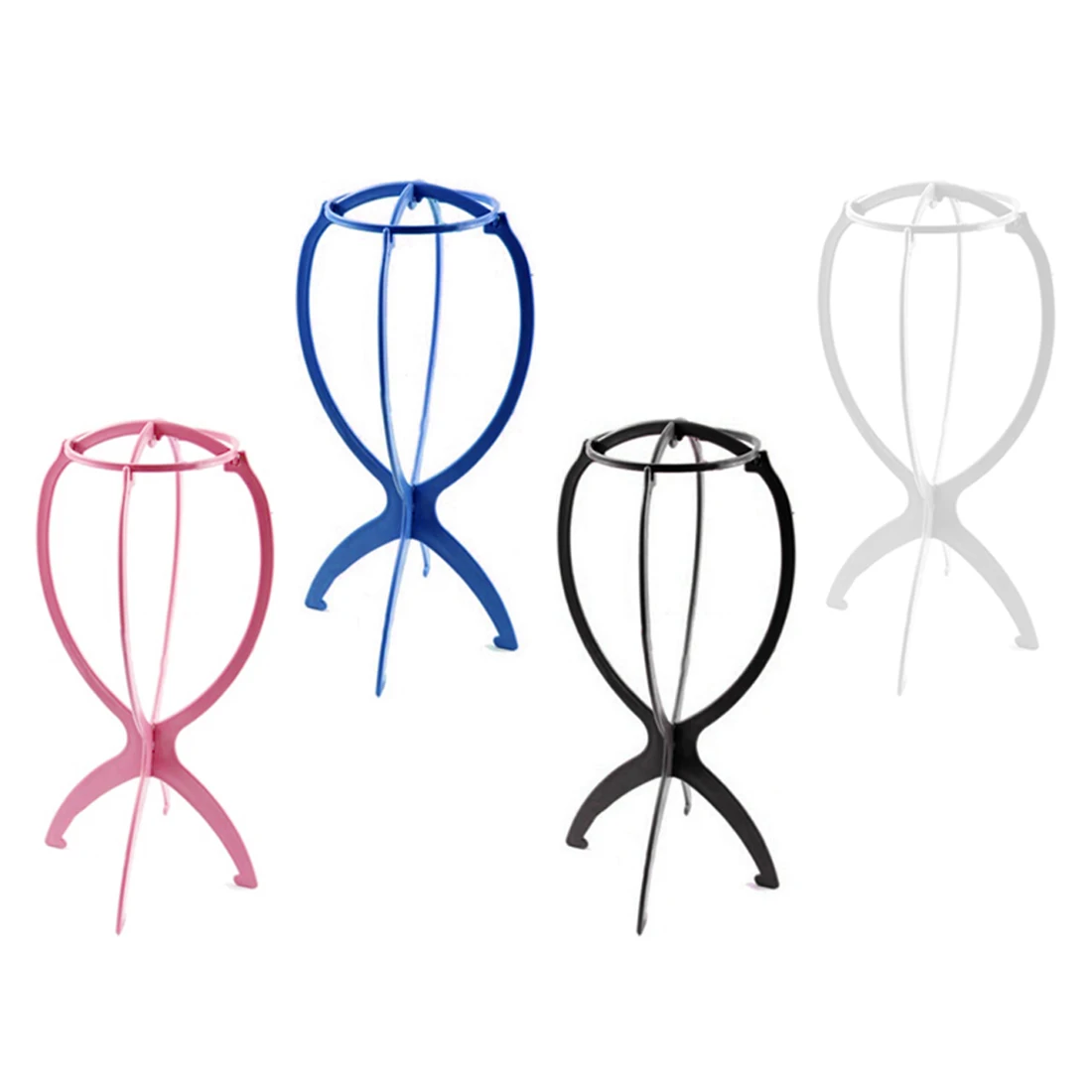 

1 Piece Wig Stands Plastic Hat Display Wig Hair Hat Cap Holder Stand Display Tool Mannequin Portable Folding Adjustable Colorful