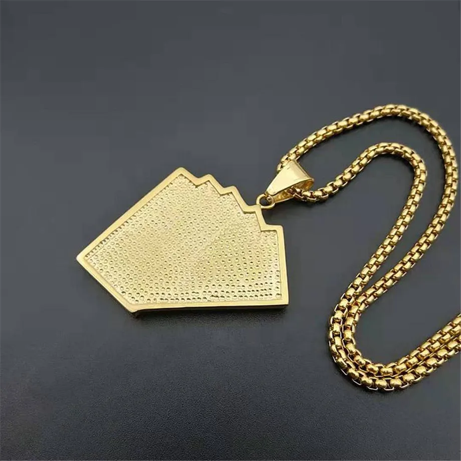 Хип-хоп Iced Out игральная карта прямой флеш-кулон с цепочкой из нержавеющей стали мужское ожерелье для покера Золотое ювелирное изделие дропшиппинг