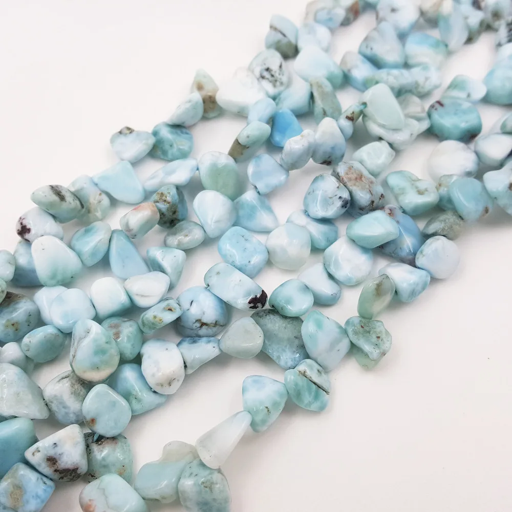 

Lii Ji Natural Stone Larimar Tear Chip Shape approx 8-13mm DIY Jewelry Making Bracelet or Necklace about 39cm