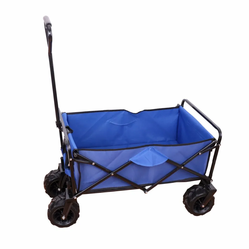 

Blue Garden Cart Outdoor Canvas Fabric Garden Beach Sport Picnic Cart Fold for easy carrying Large space load