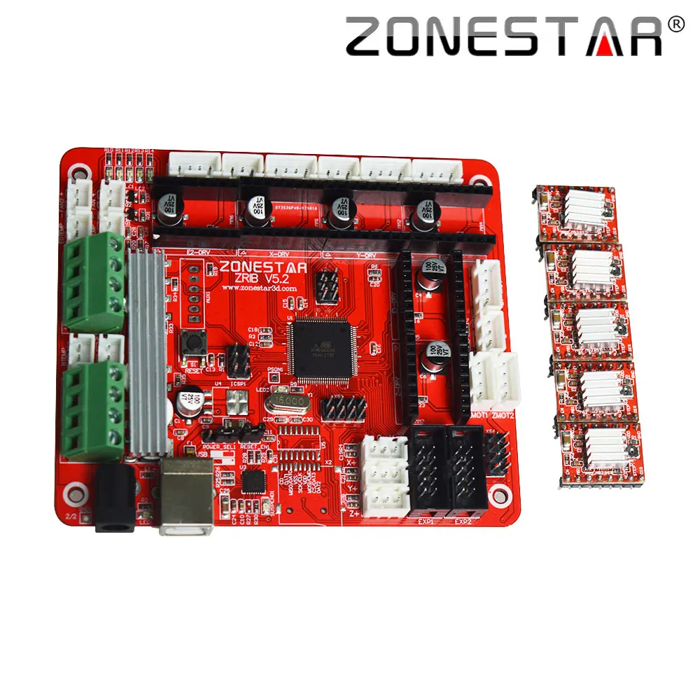 

Zonestar Reprap 3D Printer Controller Board Motherboard ZRIB Compatible with RAMPS 1.4 Control Mendel i3 ATMEGA 2560