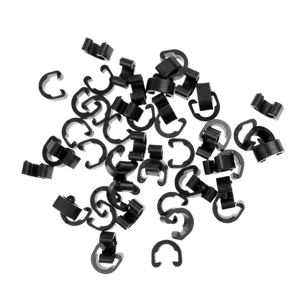 50pcs Cycle Bike Road Bicycle MTB Brake Gear Cable C Clips Hose Guides Balck
